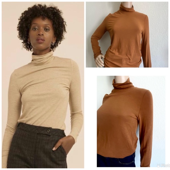FRNCH Tops - FRNCH Turtleneck CARMELITE TOP